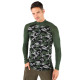 Men's Merino Asker Zip Long Sleeve Tee Shirts Top Base Layer Green
