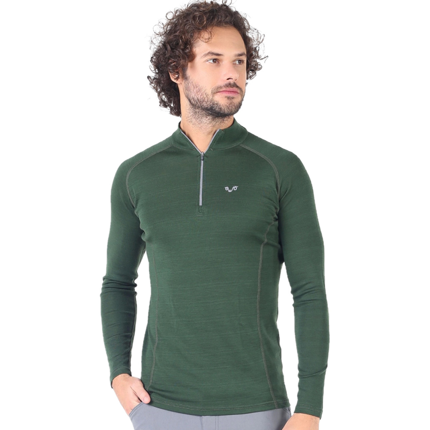 Men's Merino Astro Long Sleeve Top Base Layer Green