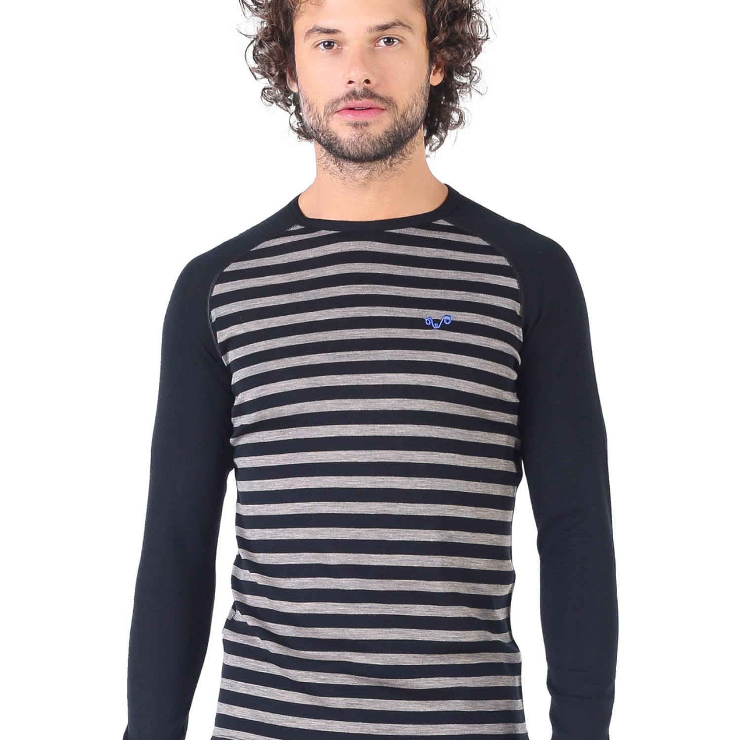 Men's Merino Astro Long Sleeve Top Base Layer Striped