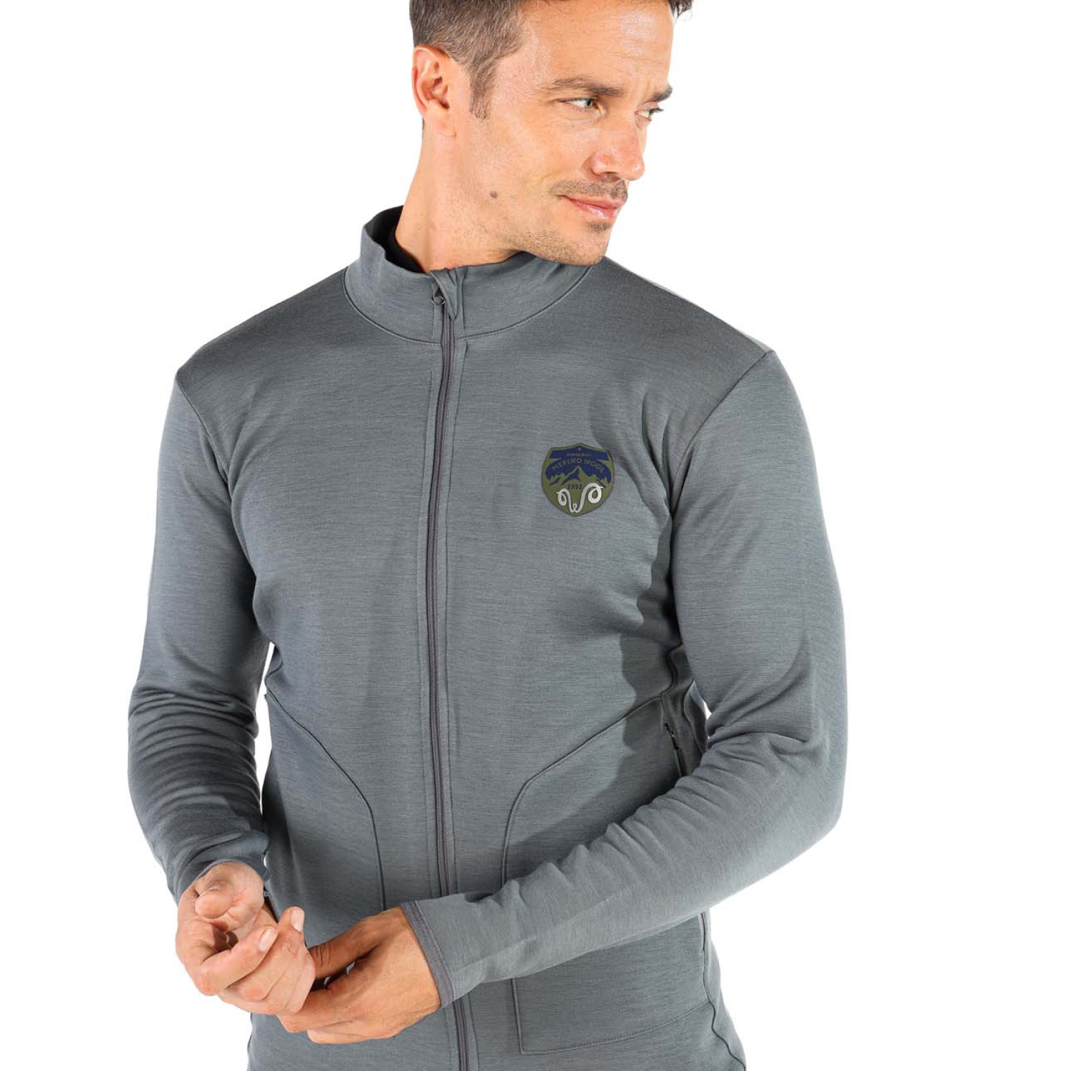 Men's Merino Bornova Insulated Full Zip Jacket & Coat for Winter Gray