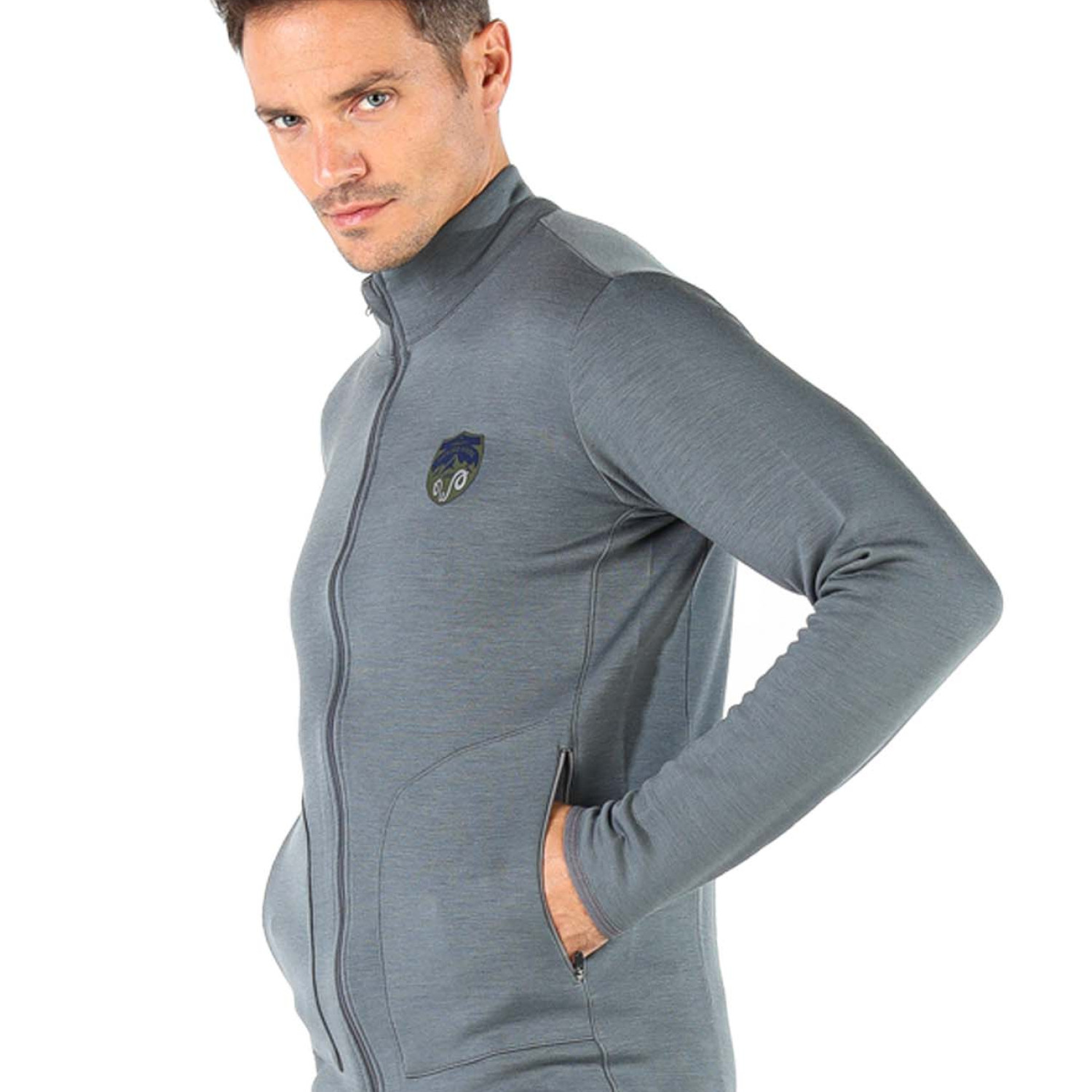 Men's Merino Bornova Insulated Full Zip Jacket & Coat for Winter Gray