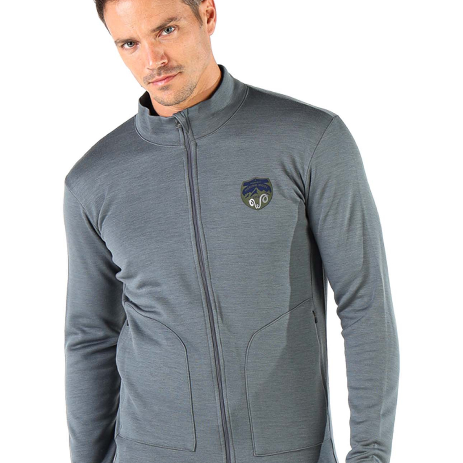 Men's Merino Bornova Insulated Full Zip Jacket & Coat for Winter Gray