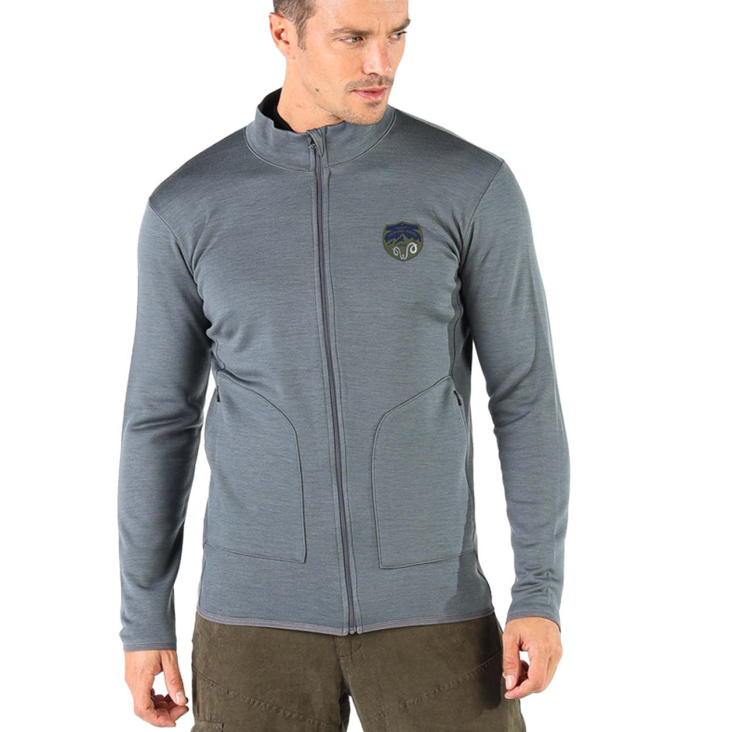 Men's Merino Bornova Insulated Full Zip Jacket & Coat for Winter Gray