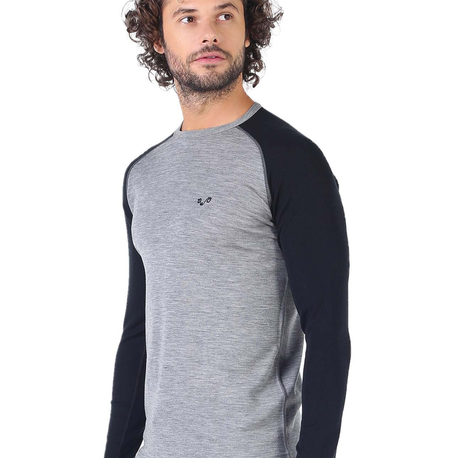 Men's Merino Brant Long Sleeve Tee Shirts Top Base Layer Black