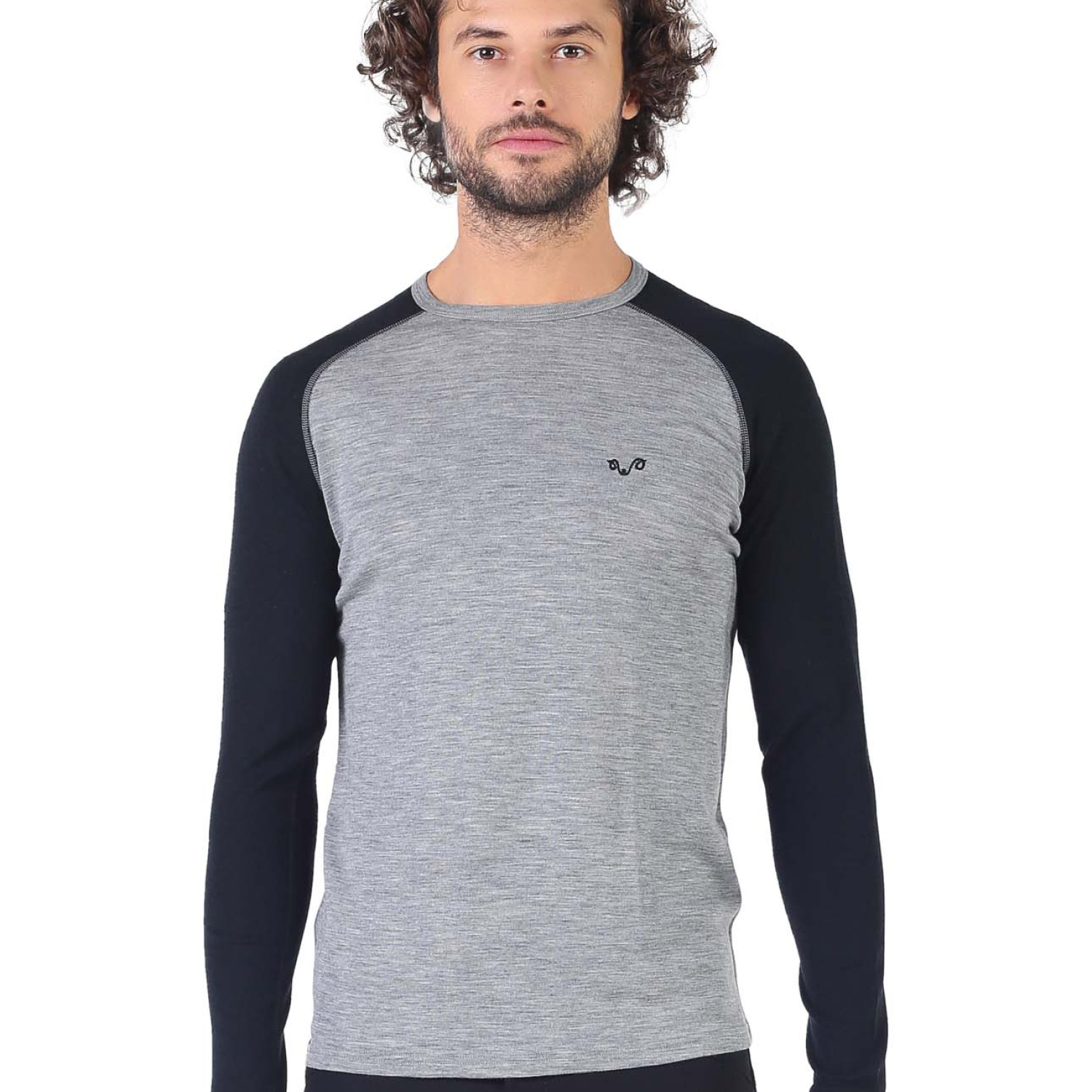 Men's Merino Brant Long Sleeve Tee Shirts Top Base Layer Black