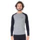 Men's Merino Brant Long Sleeve Tee Shirts Top Base Layer Black