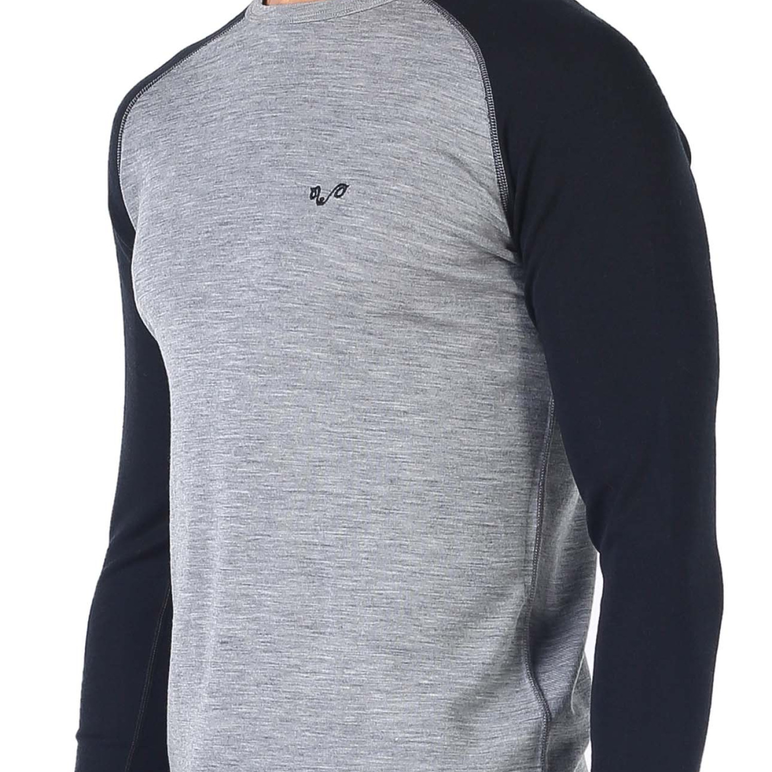 Men's Merino Brant Long Sleeve Tee Shirts Top Base Layer Black