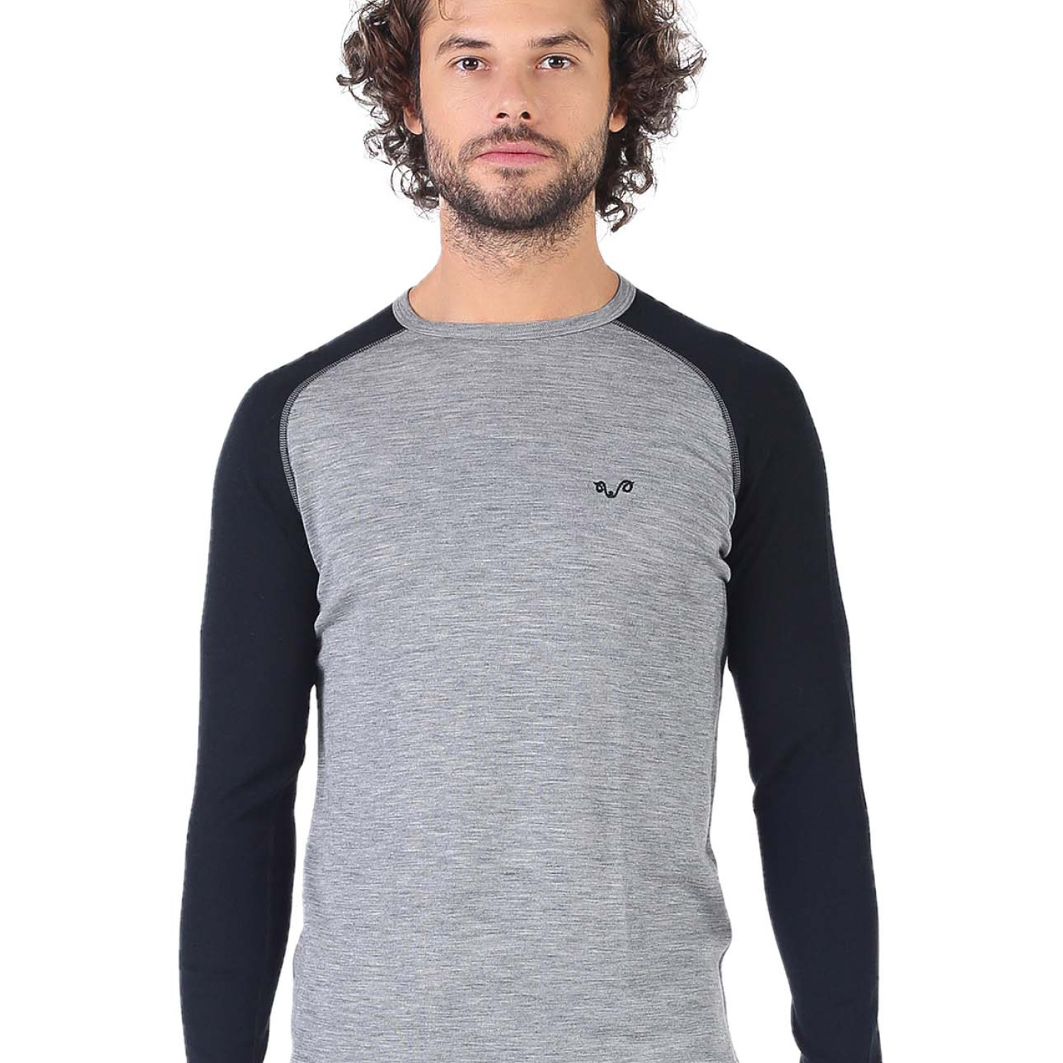Men's Merino Brant Long Sleeve Tee Shirts Top Base Layer Black