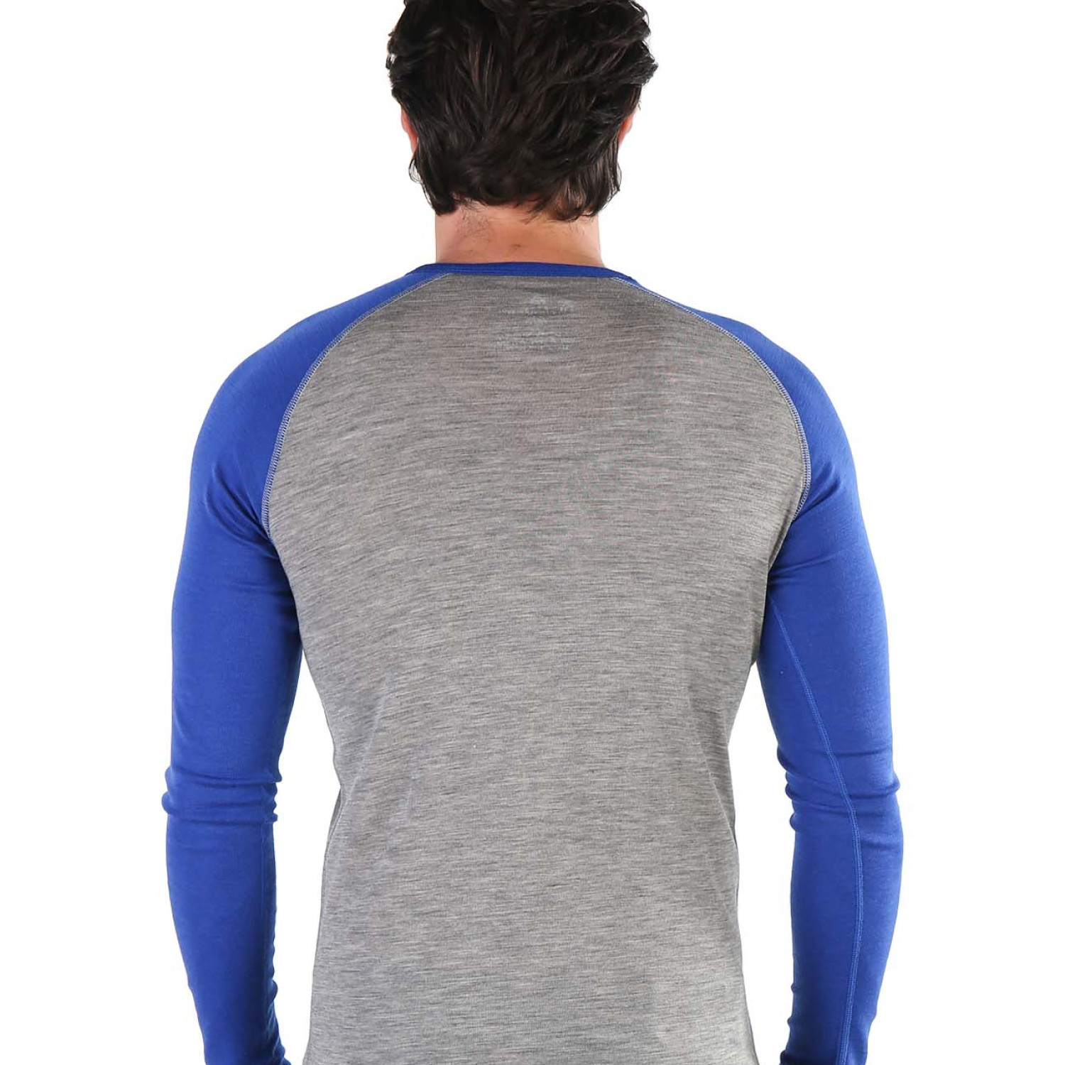 Men's Merino Brant Long Sleeve Tee Shirts Top Base Layer Blue