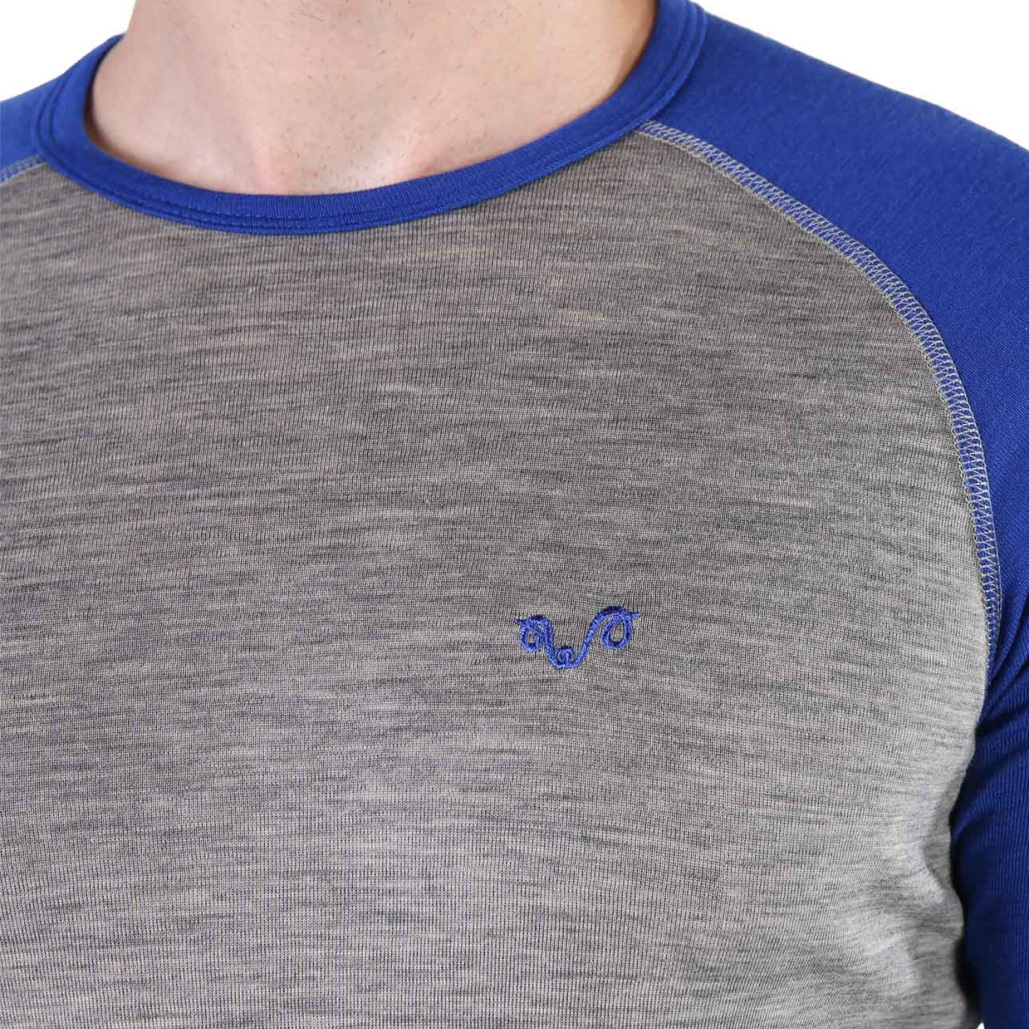 Men's Merino Brant Long Sleeve Tee Shirts Top Base Layer Blue