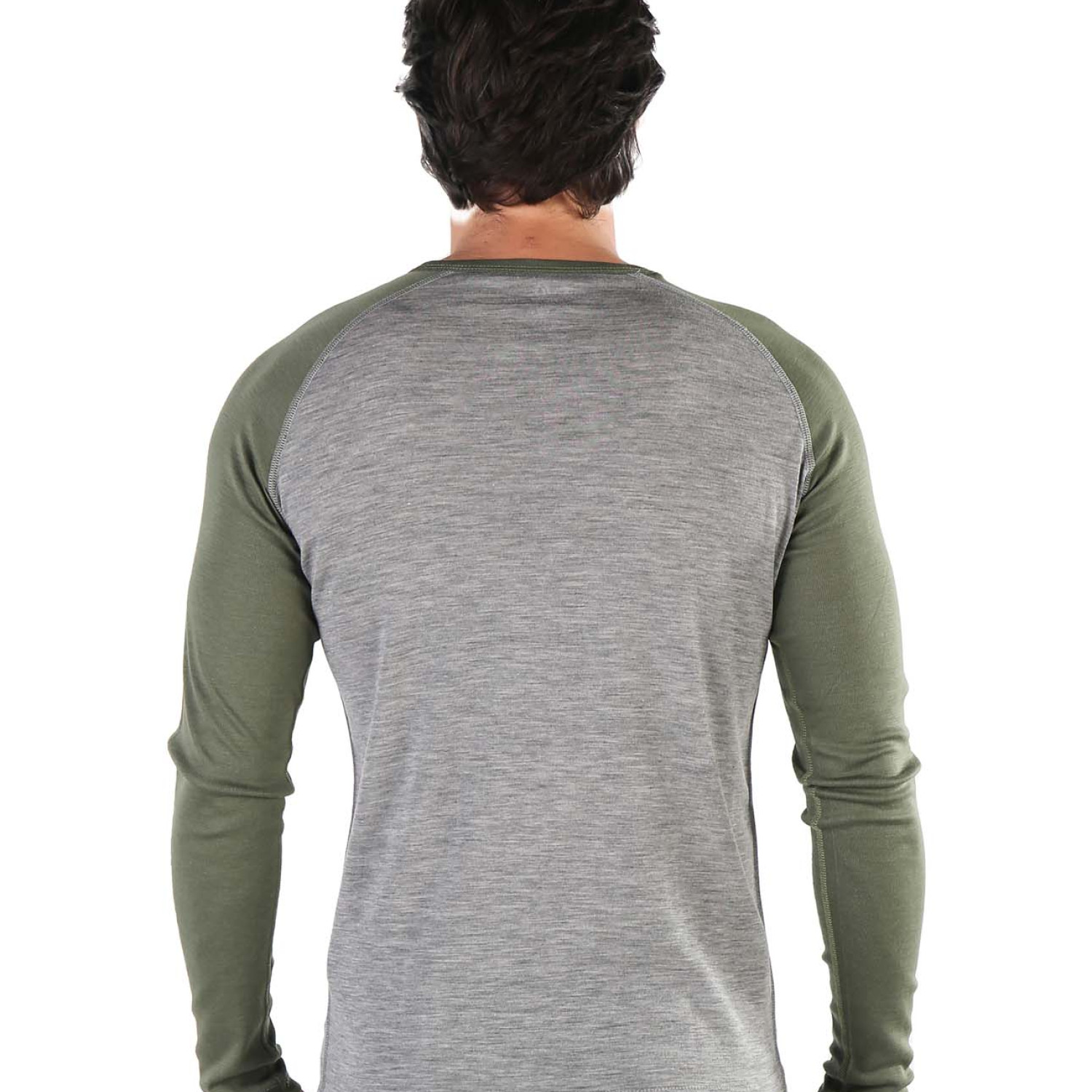 Men's Merino Brant Long Sleeve Tee Shirts Top Base Layer Green