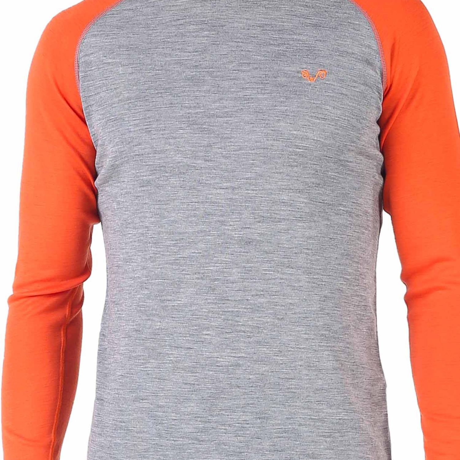 Men's Merino Brant Long Sleeve Tee Shirts Top Base Layer Orange