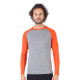 Men's Merino Brant Long Sleeve Tee Shirts Top Base Layer Orange