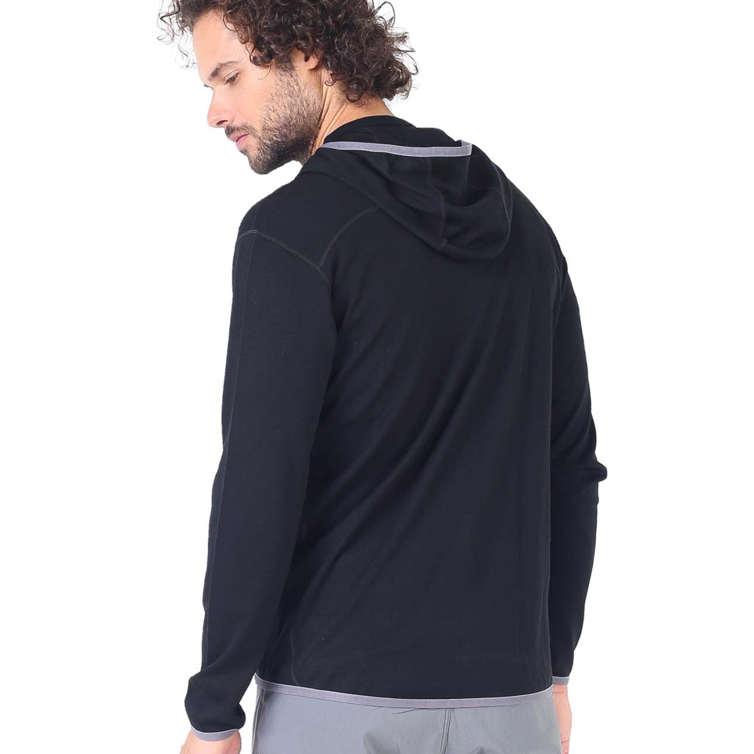 Men's  Merino Maestro Thermal Hooded Sweatshirt Zip Black