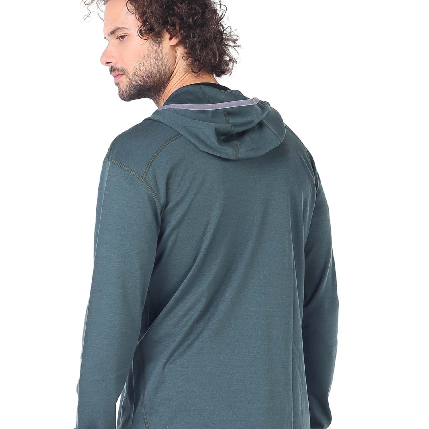 Men's  Merino Maestro Thermal Hooded Sweatshirt Zip Green