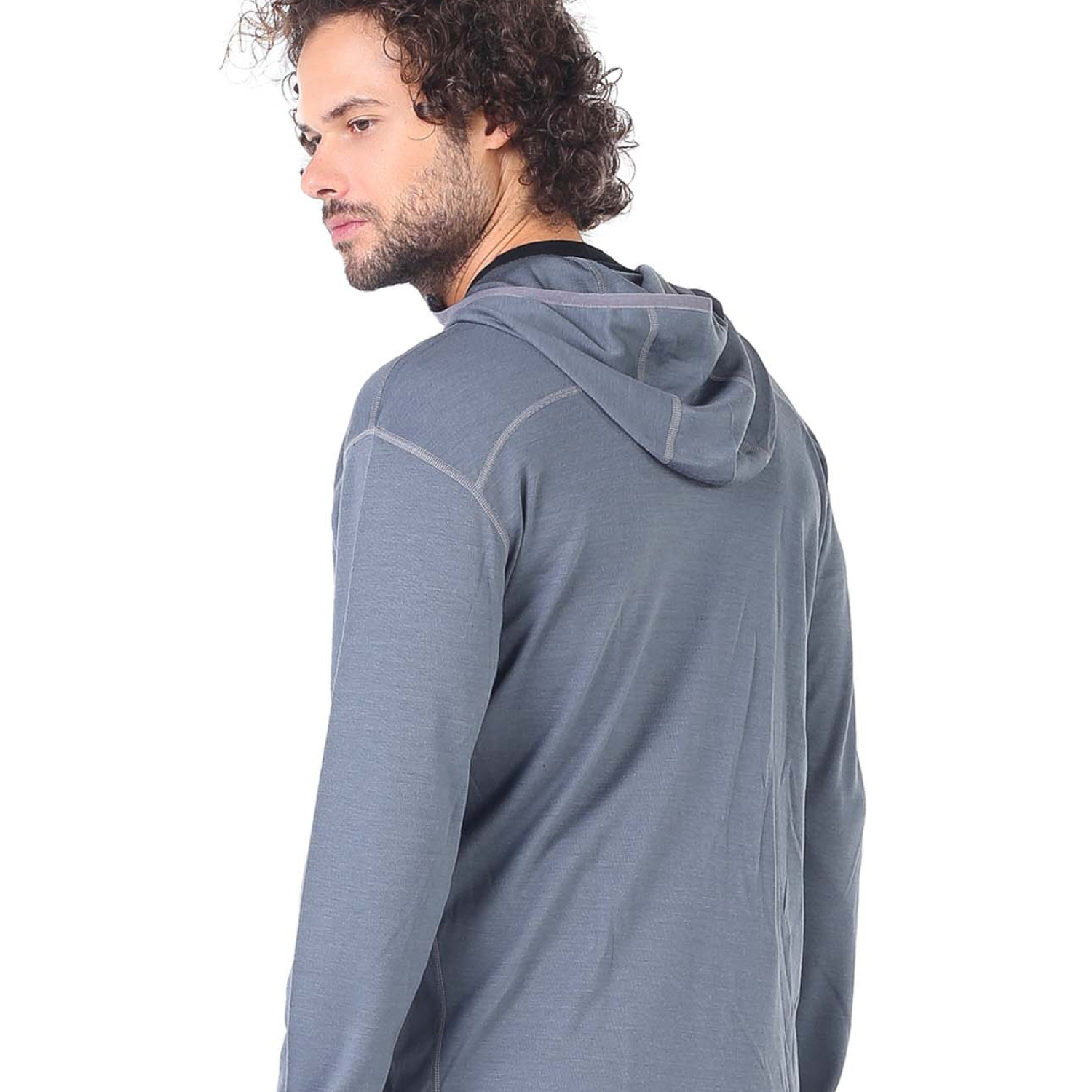 Men's  Merino Maestro Thermal Hooded Sweatshirt Zip Gray