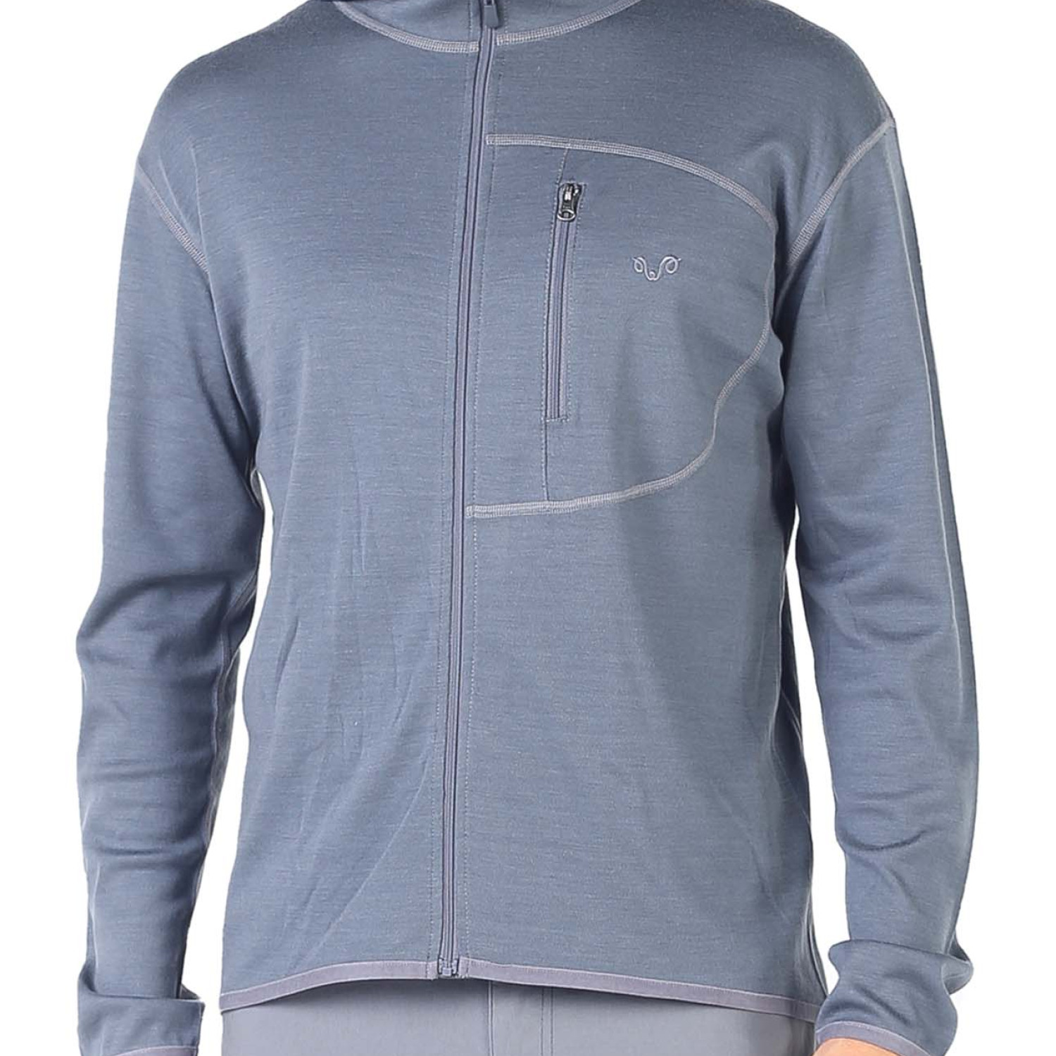 Men's  Merino Maestro Thermal Hooded Sweatshirt Zip Gray