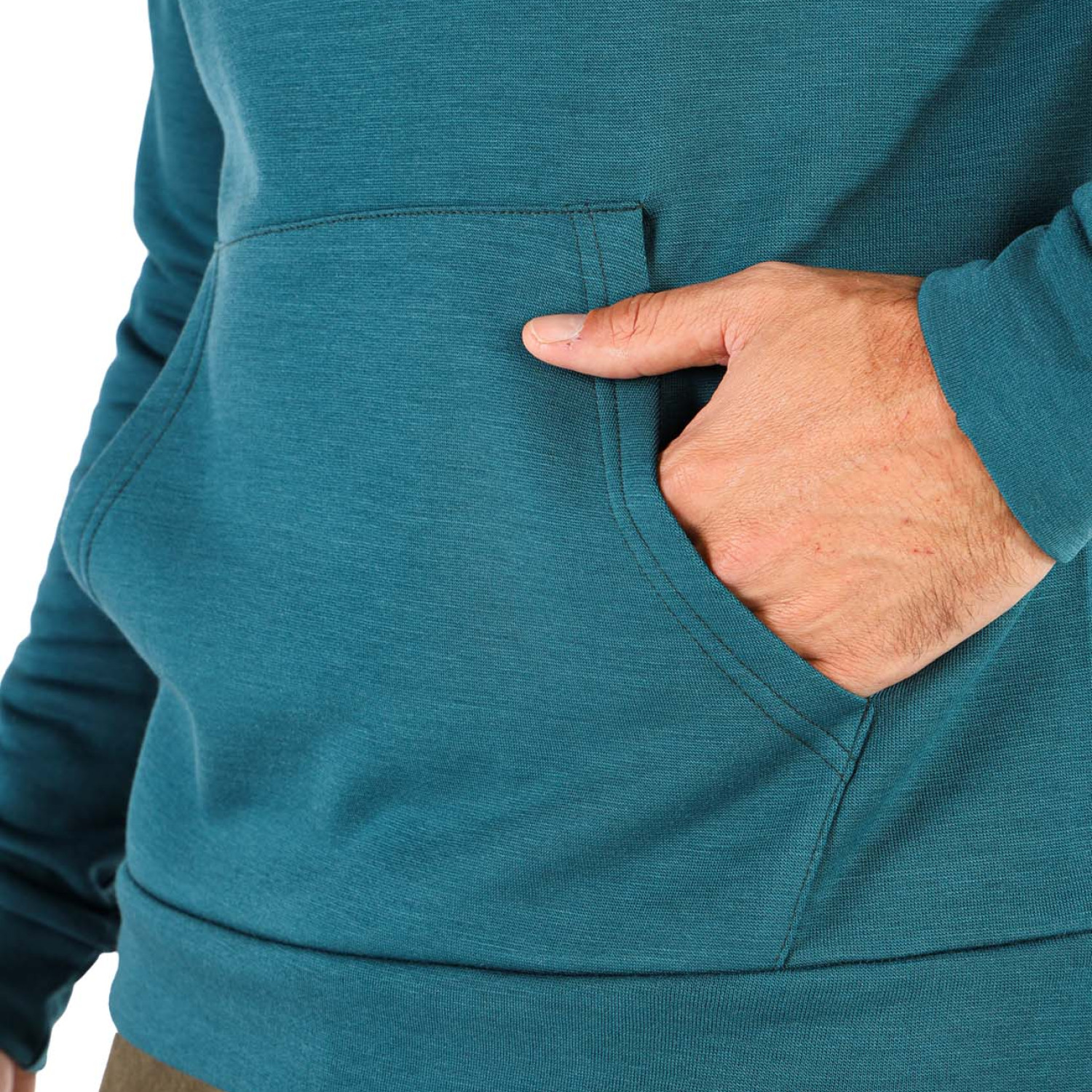 Men's Merino Scout Long Sleeve Pullover Hoodie Green