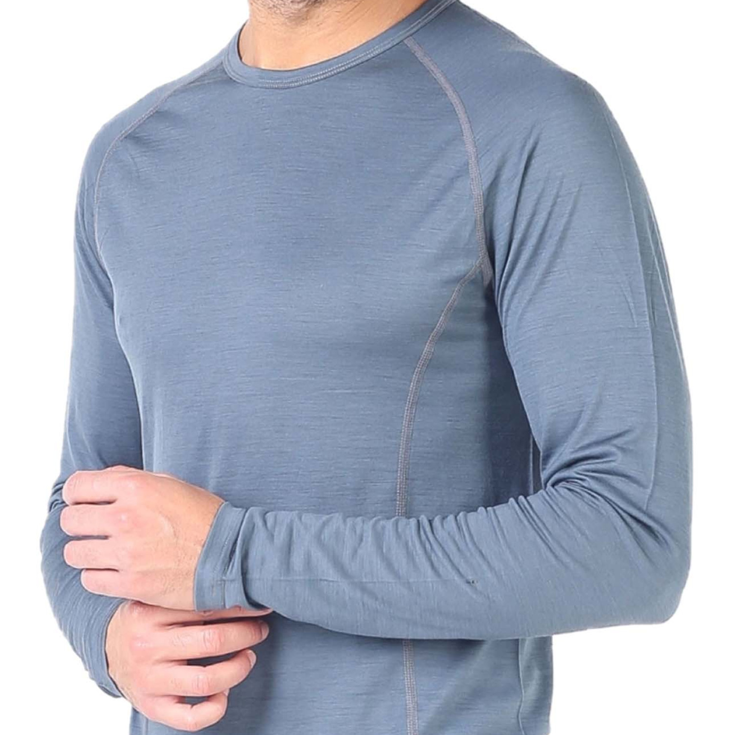Men's Merino Eris Long Sleeve Tee Shirts Top Base Layer Gray