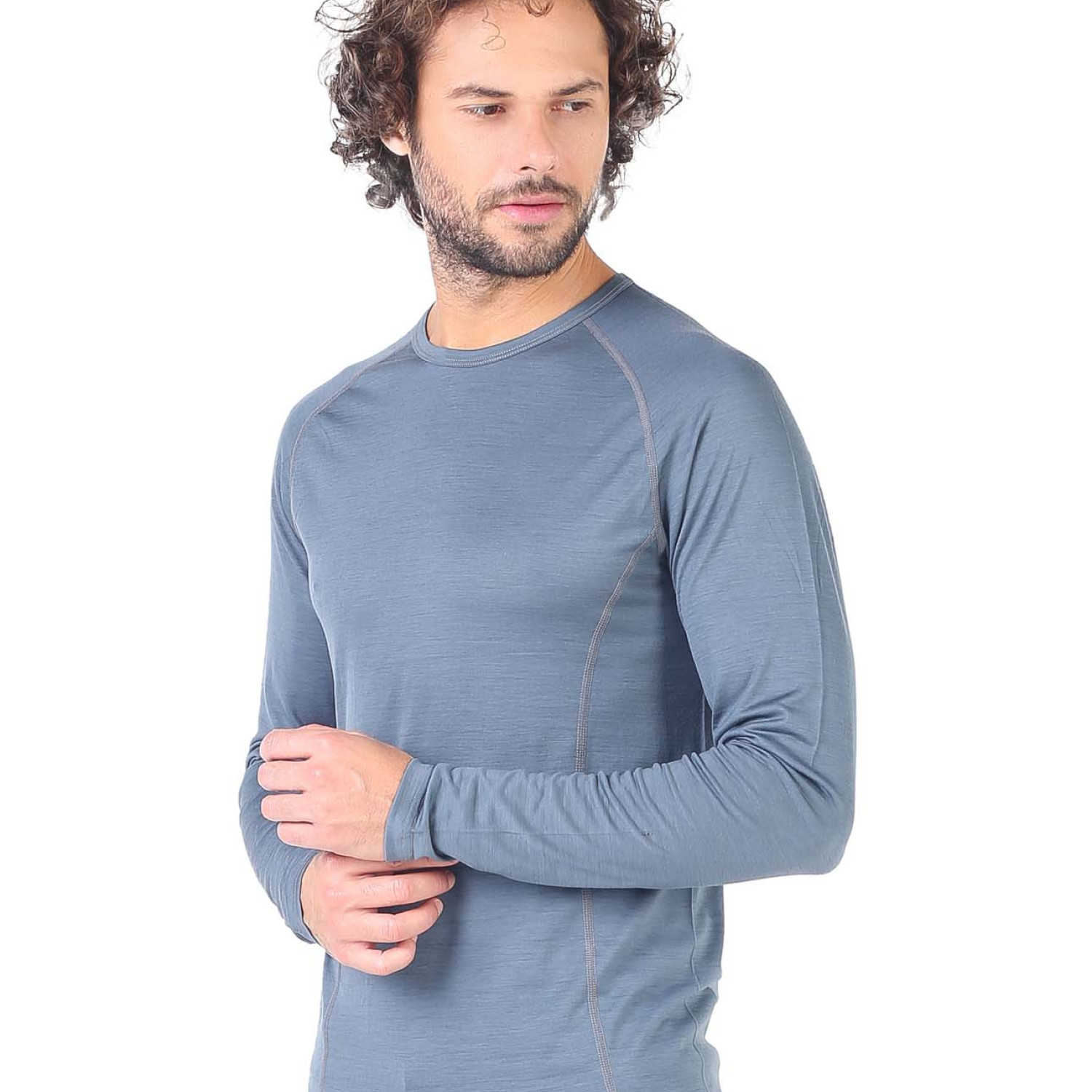Men's Merino Eris Long Sleeve Tee Shirts Top Base Layer Gray