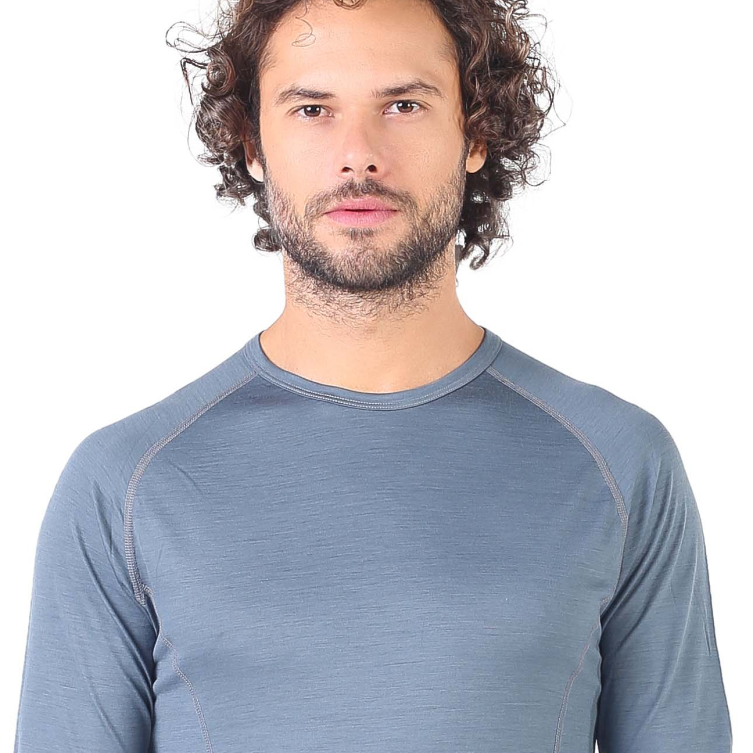 Men's Merino Eris Long Sleeve Tee Shirts Top Base Layer Gray