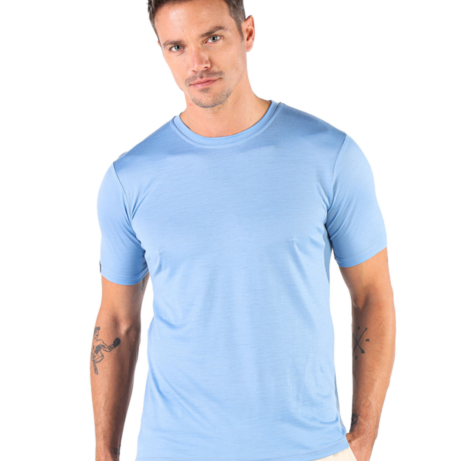 Men's Merino Notus Short Sleeve T-Shirt Crew Neck Blue