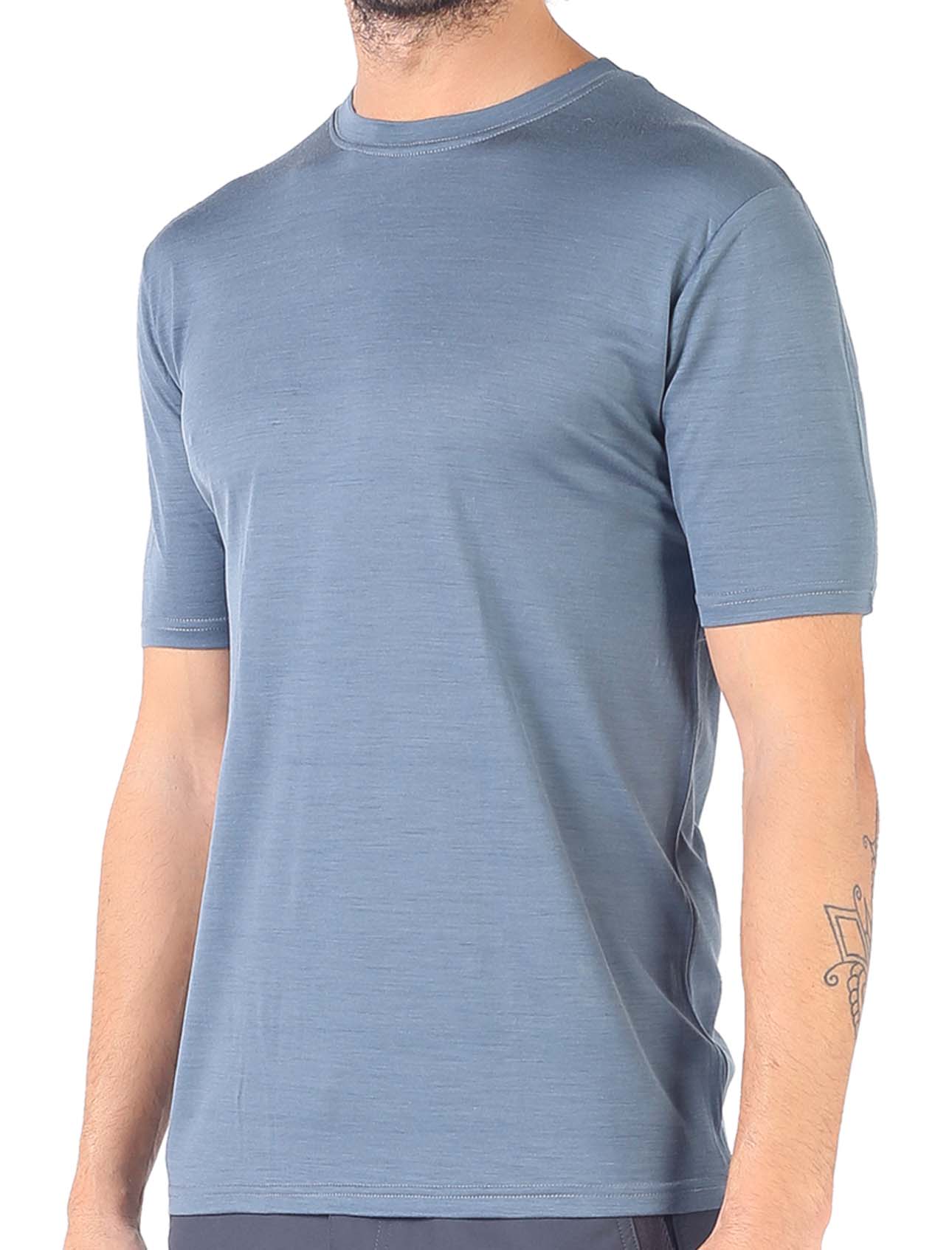 Men's Merino Notus Short Sleeve T-Shirt Crew Neck Gray