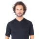 Men's Merino Zonda Short Sleeve T-Shirt V Neck Black