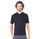 Men's Merino Zonda Short Sleeve T-Shirt V Neck Black