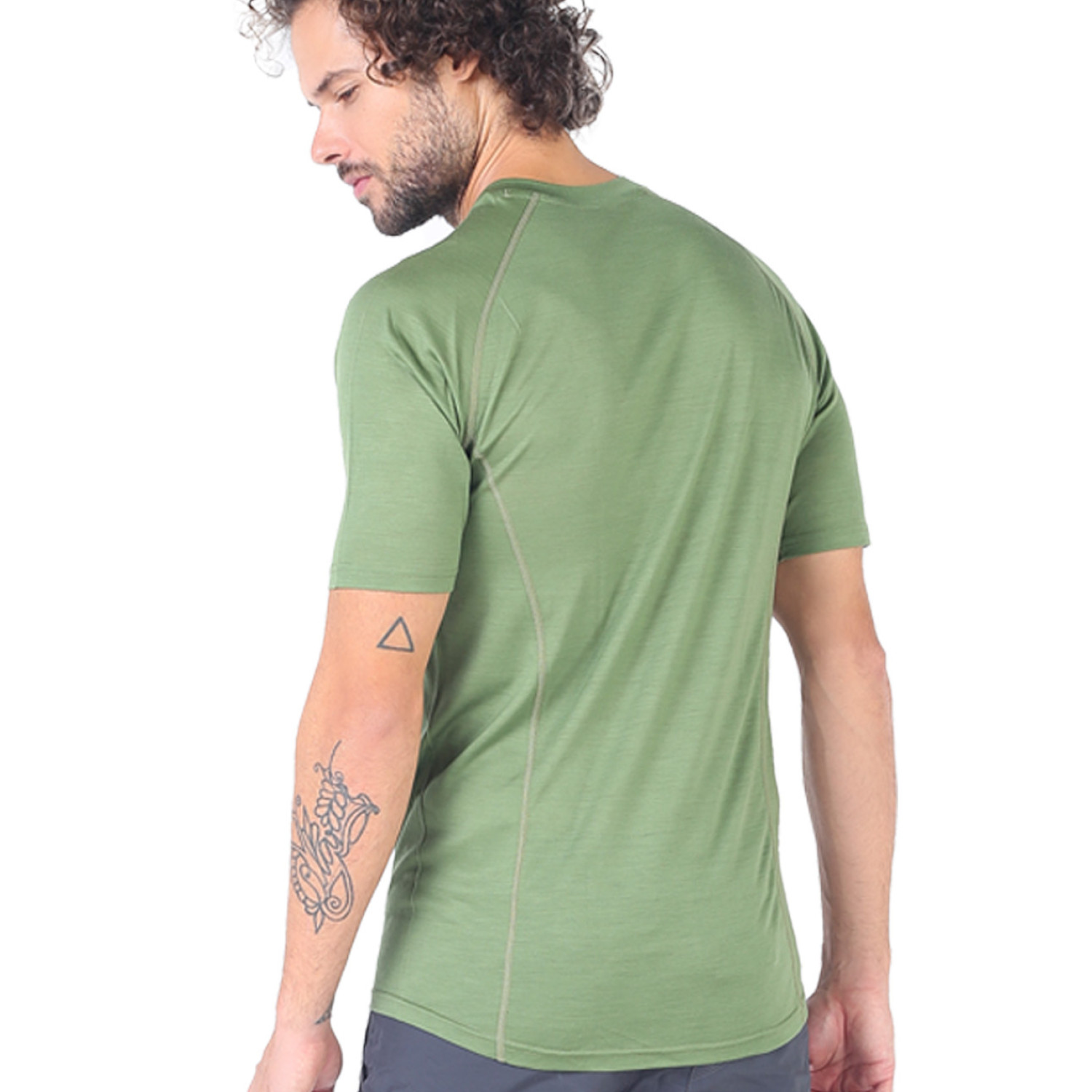 Men's Merino Zonda Short Sleeve T-Shirt V Neck Green
