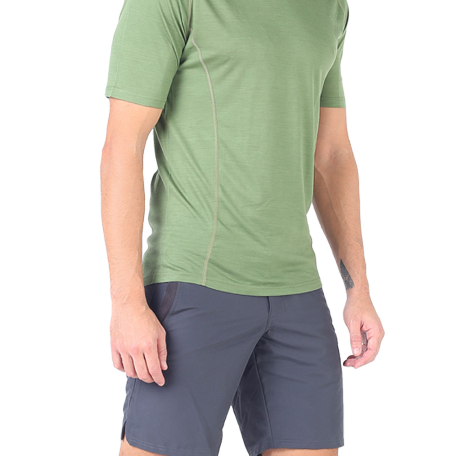 Men's Merino Zonda Short Sleeve T-Shirt V Neck Green