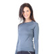 Women's Merino Kona Long Sleeve Crew Thermal Top Gray