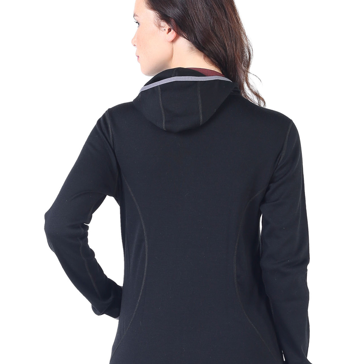Women's Merino Marin Long Sleeve Zip Hoodie Black