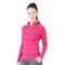Women's Merino Skadi Long Sleeve Zip Hoodie Striped Pink