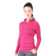 Women's Merino Skadi Long Sleeve Zip Hoodie Striped Pink