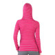 Women's Merino Skadi Long Sleeve Zip Hoodie Striped Pink