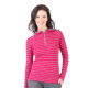 Women's Merino Skadi Long Sleeve Zip Hoodie Striped Pink