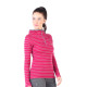 Women's Merino Skadi Long Sleeve Zip Hoodie Striped Pink