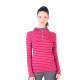 Women's Merino Skadi Long Sleeve Zip Hoodie Striped Pink