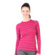 Women's Merino Skadi Long Sleeve Top Base Layer Striped Pink