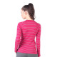 Women's Merino Skadi Long Sleeve Top Base Layer Striped Pink