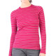 Women's Merino Skadi Long Sleeve Top Base Layer Striped Pink