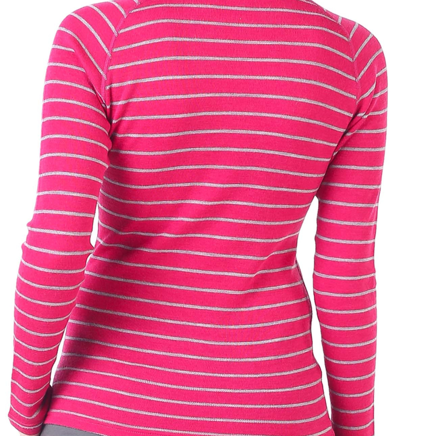 Women's Merino Skadi Long Sleeve Top Base Layer Striped Pink