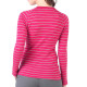 Women's Merino Skadi Long Sleeve Top Base Layer Striped Pink