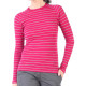 Women's Merino Skadi Long Sleeve Top Base Layer Striped Pink