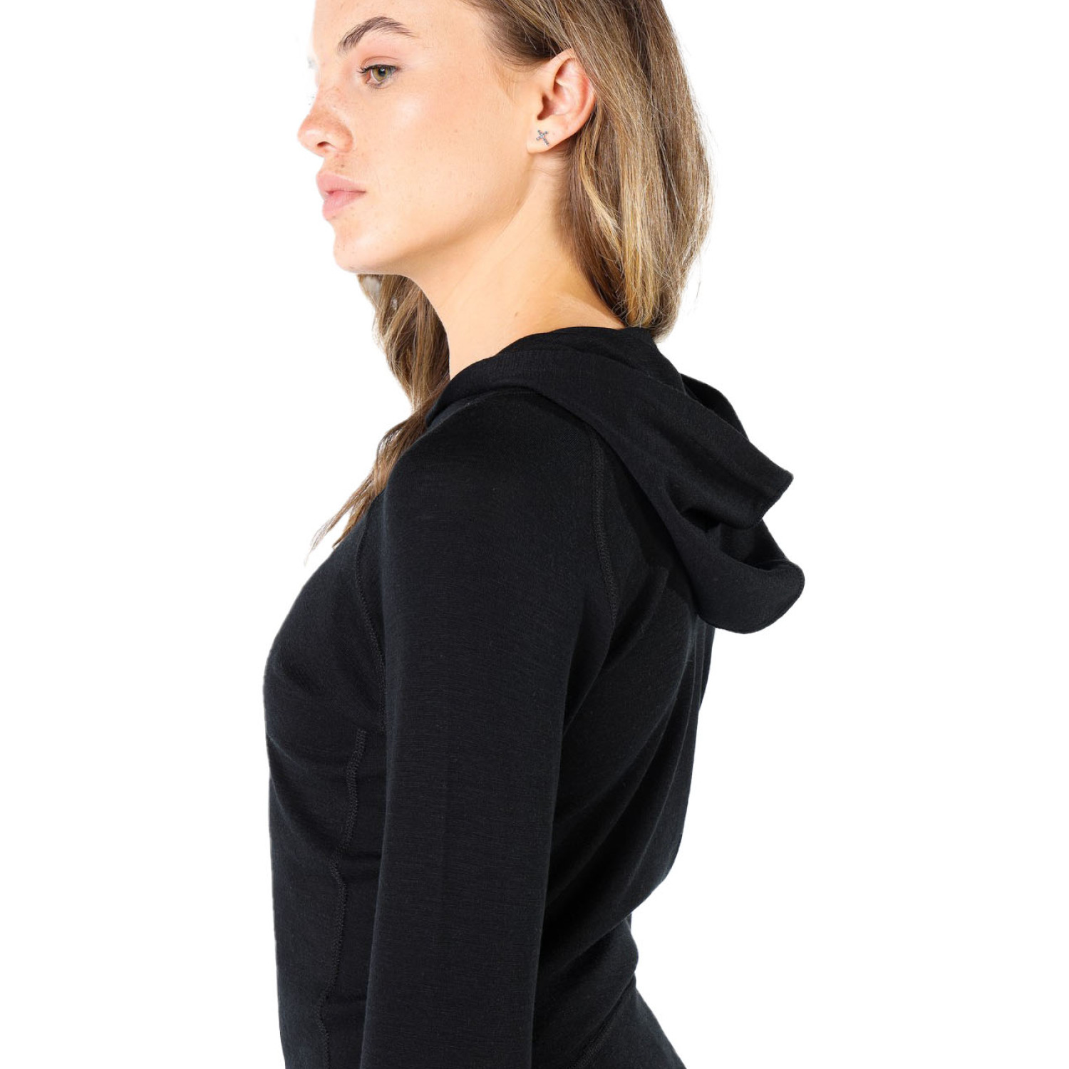 Women's Merino Sonatra Long Sleeve Hoodie Black