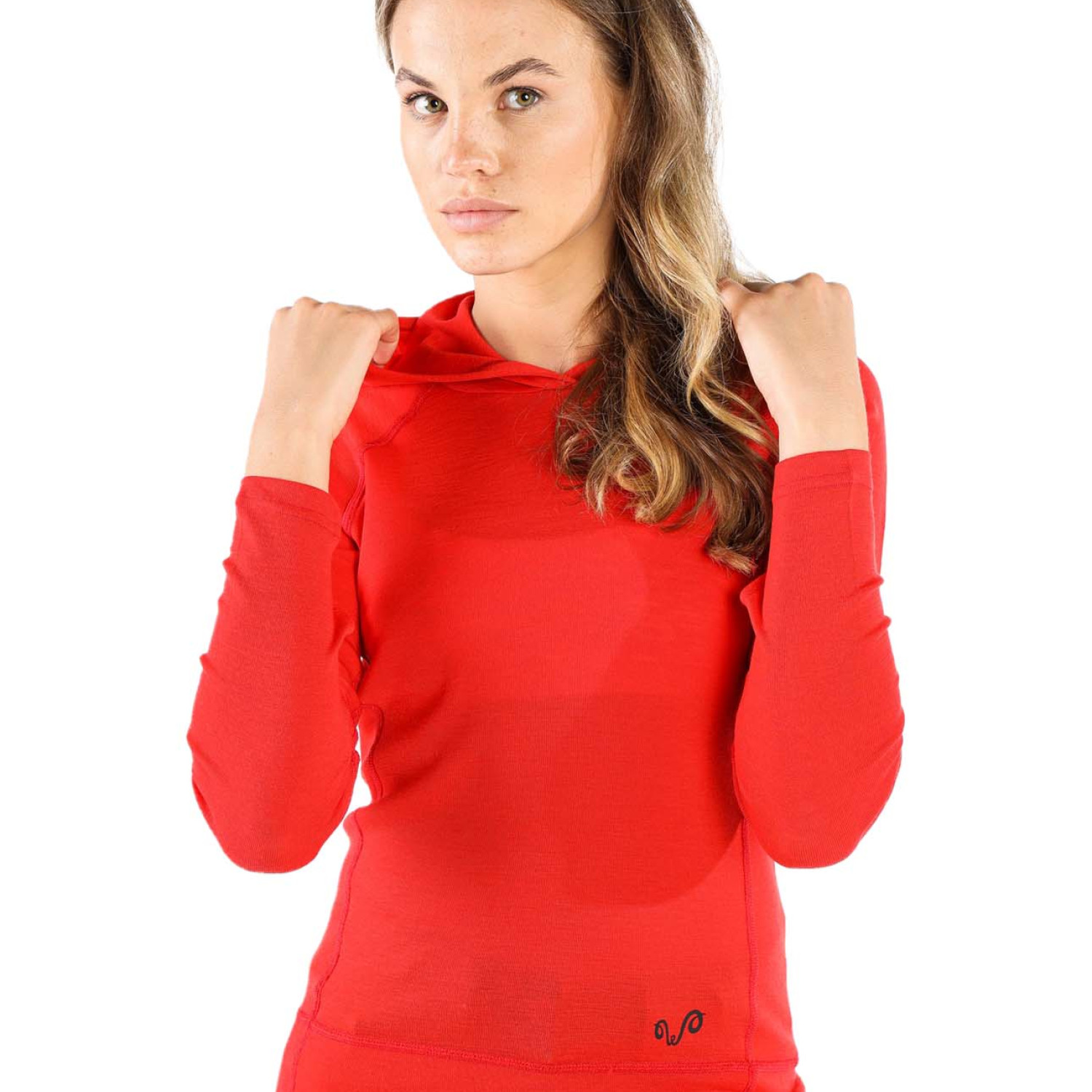 Women's Merino Sonatra Long Sleeve Hoodie Red
