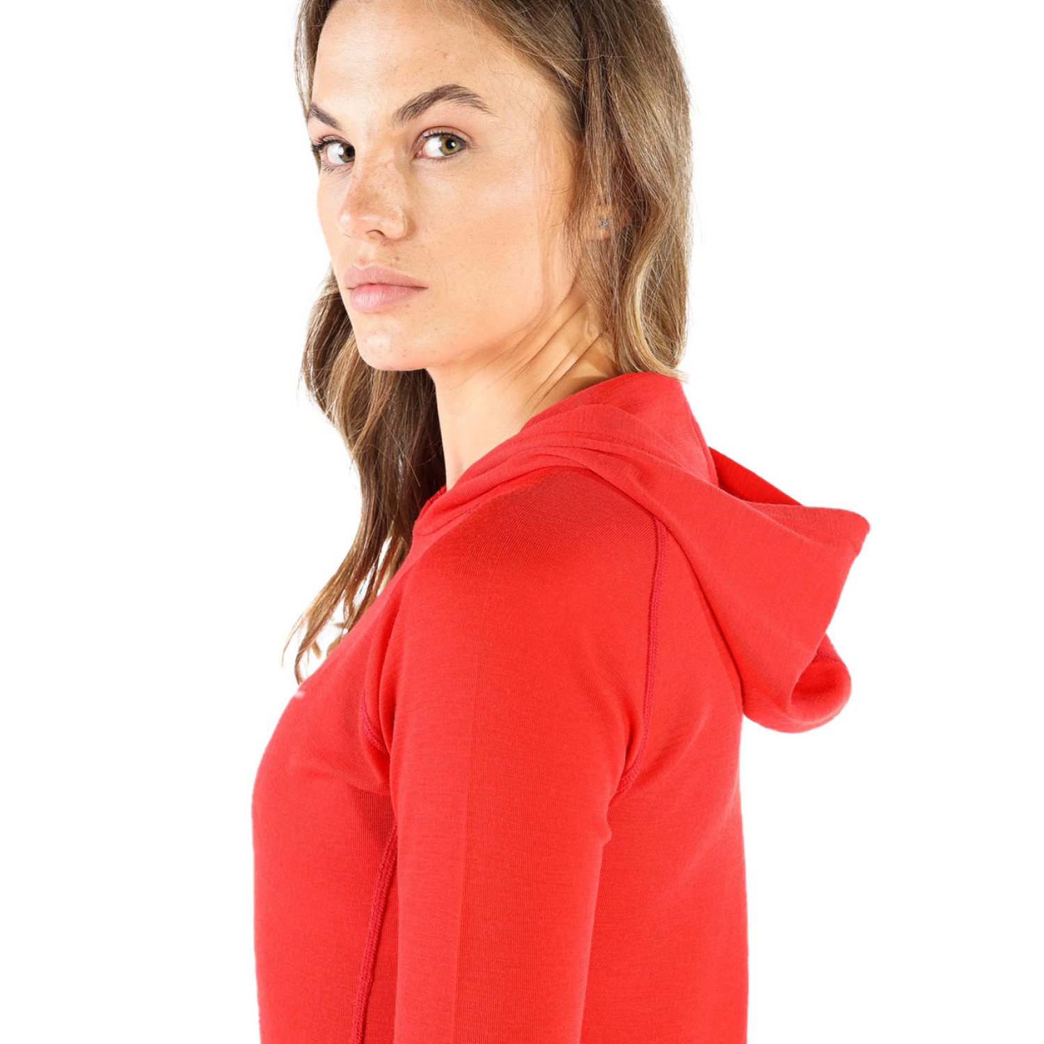 Women's Merino Sonatra Long Sleeve Hoodie Red