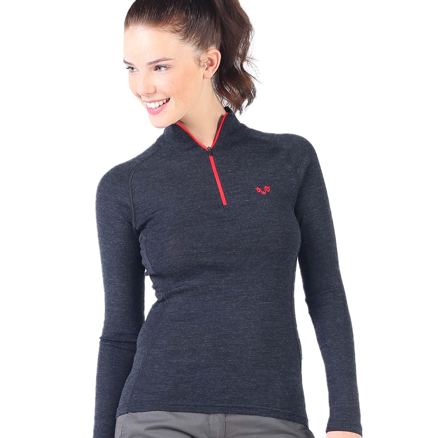 Women's Merino Vega Long Sleeve Top Base Layer Antharacite